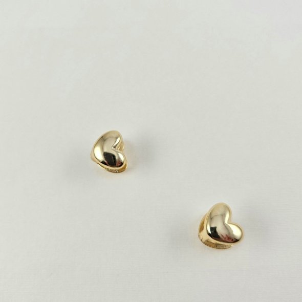 Σκουλαρίκια διπλές καρδιές - ΚΙΤΡΙΝΟ, ΑΣΗΜΙ - 1