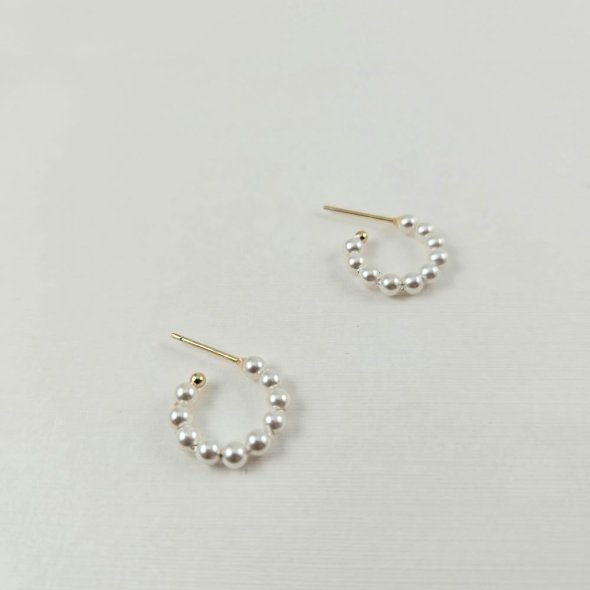 Σκουλαρίκια κρίκοι ανοιχτοί με Μαργαριτάρια - ΚΙΤΡΙΝΟ, ΑΣΗΜΙ, ΜΑΡΓΑΡΙΤΑΡΙ, WHITE