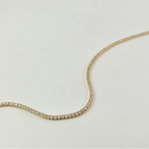 Βραχιόλι Tennis bracelet με λευκά Ζιργκον - ΚΙΤΡΙΝΟ, ΑΣΗΜΙ, ΖΙΡΓΚΟΝ, WHITE - 1