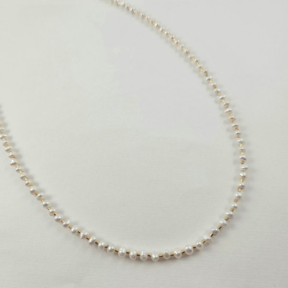 Κολιέ με Μαργαριτάρια - ΚΙΤΡΙΝΟ, ΑΣΗΜΙ, ΜΑΡΓΑΡΙΤΑΡΙ, WHITE