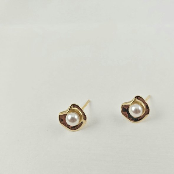 Σκουλαρίκια καρφωτά με Μαργαριτάρι - ΚΙΤΡΙΝΟ, ΑΣΗΜΙ, ΜΑΡΓΑΡΙΤΑΡΙ, WHITE - 1