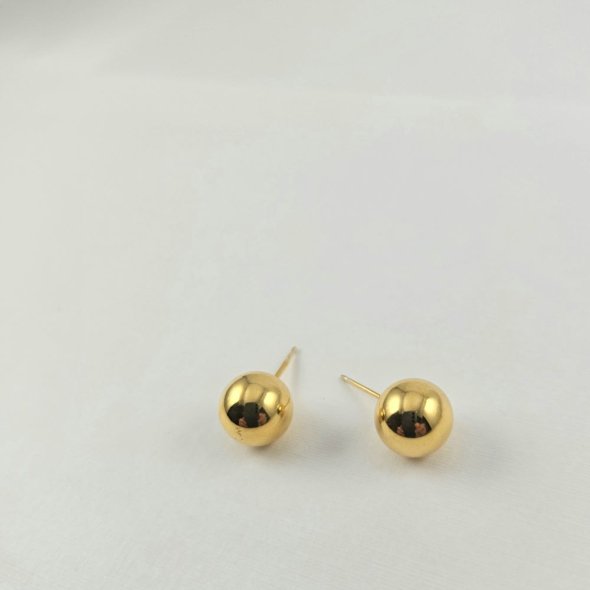 Σκουλαρίκια καρφωτά σφαίρες - ΚΙΤΡΙΝΟ, ΑΣΗΜΙ