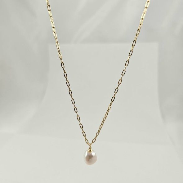 Κολιέ αλυσίδα με μπαρόκ Μαργαριτάρι - ΚΙΤΡΙΝΟ, ΑΣΗΜΙ, ΜΑΡΓΑΡΙΤΑΡΙ, WHITE - 1