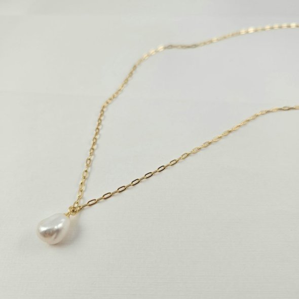 Κολιέ αλυσίδα με μπαρόκ Μαργαριτάρι - ΚΙΤΡΙΝΟ, ΑΣΗΜΙ, ΜΑΡΓΑΡΙΤΑΡΙ, WHITE - 2