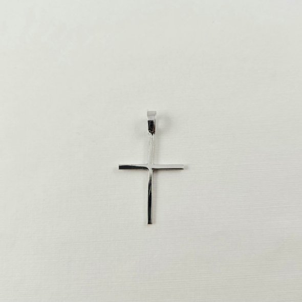 Σταυρός λευκόχρυσος λιτός - ΛΕΥΚΟ, ΧΡΥΣΟΣ K9 - 2