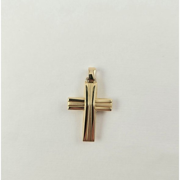 Σταυρός χρυσός με λευκά Ζιργκον - ΚΙΤΡΙΝΟ-ΛΕΥΚΟ, ΧΡΥΣΟΣ K14, ΖΙΡΓΚΟΝ, WHITE - 1