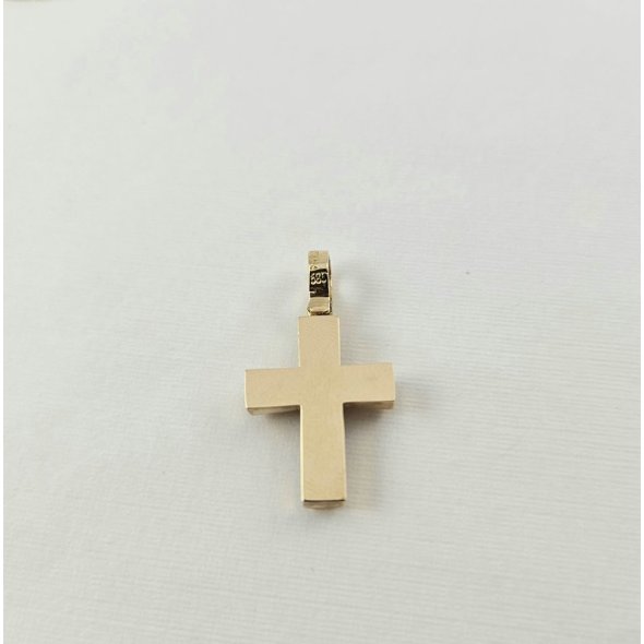 Σταυρός χρυσός με λευκά Ζιργκον - ΚΙΤΡΙΝΟ, ΧΡΥΣΟΣ K14, ΖΙΡΓΚΟΝ, WHITE - 1