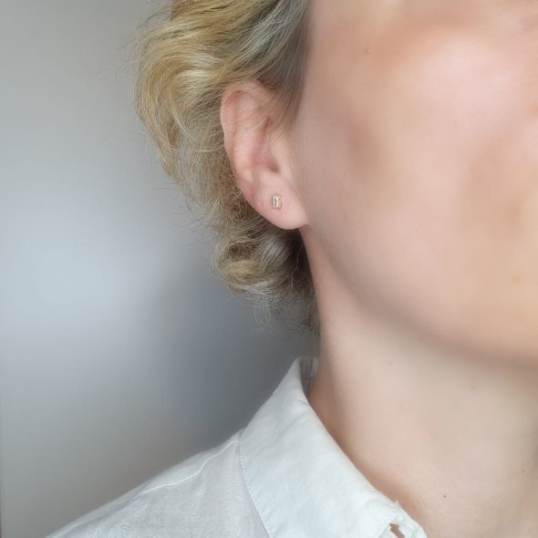 Σκουλαρίκια χρυσά με λευκό Ζιργκον - ΚΙΤΡΙΝΟ, ΧΡΥΣΟΣ K9, ΖΙΡΓΚΟΝ, WHITE - 1