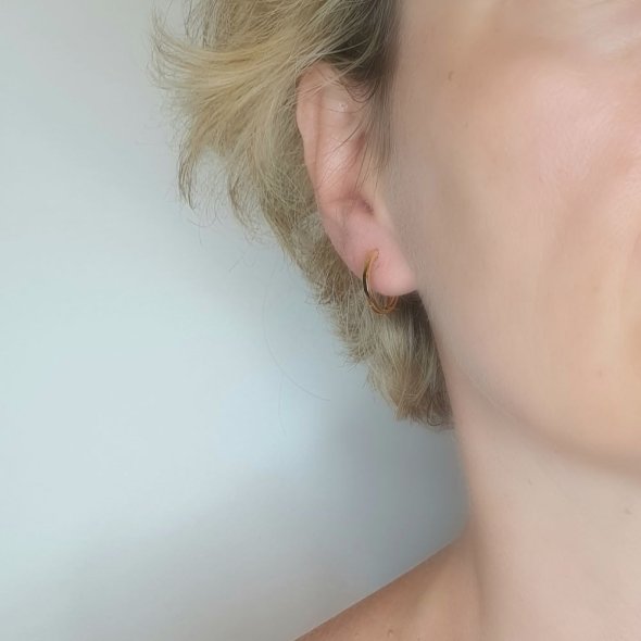 Σκουλαρίκια κρίκοι χρυσοί - ΚΙΤΡΙΝΟ, ΧΡΥΣΟΣ K14 - 2