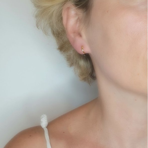 Σκουλαρίκια κρίκοι χρυσοί - ΚΙΤΡΙΝΟ, ΧΡΥΣΟΣ K14 - 2