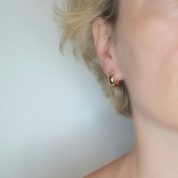 Σκουλαρίκια κρίκοι χρυσοί - ΚΙΤΡΙΝΟ, ΧΡΥΣΟΣ K14 - 2