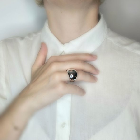 Δαχτυλίδι ασημένιο μίνιμαλ - ΛΕΥΚΟ, ΑΣΗΜΙ - 2