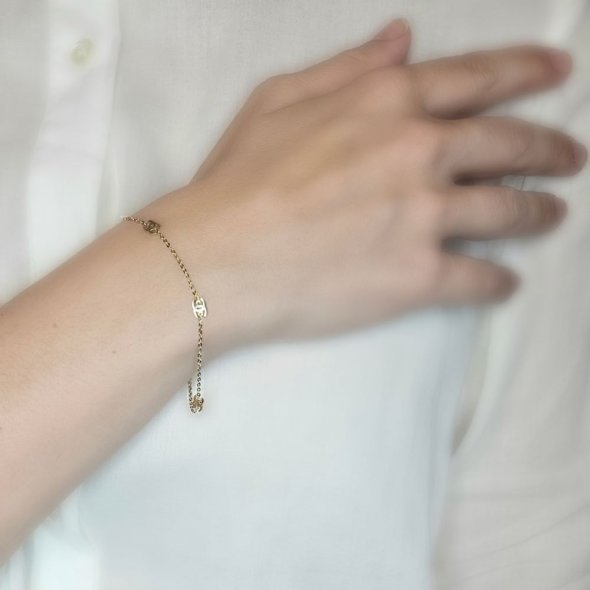 Βραχιόλι αλυσίδα χρυσή Chanel - ΚΙΤΡΙΝΟ, ΧΡΥΣΟΣ K14 - 2