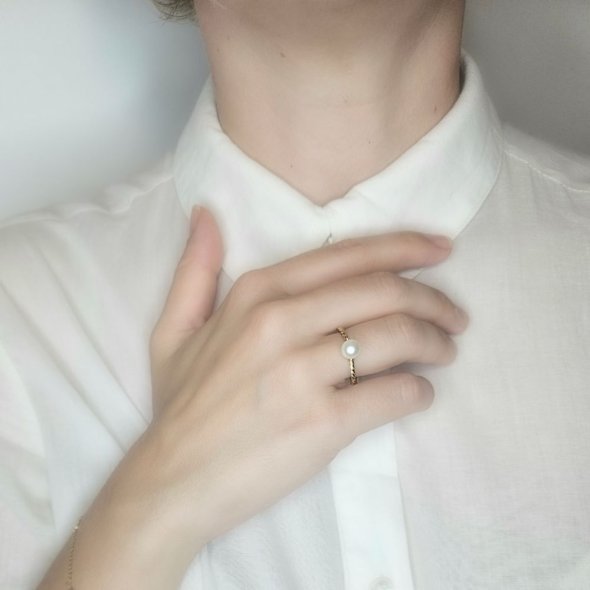 Δαχτυλίδι χρυσό με Μαργαριτάρι - ΚΙΤΡΙΝΟ, ΧΡΥΣΟΣ K14, ΜΑΡΓΑΡΙΤΑΡΙ, WHITE - 2