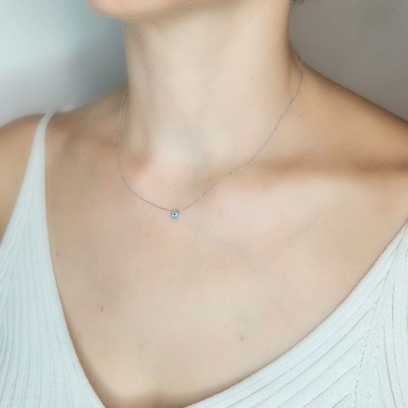 Κολιέ αλυσίδα ματάκι με Φίλντισι & λευκά Ζιργκον - ΛΕΥΚΟ, ΧΡΥΣΟΣ K9, MOTHER OF PEARL, WHITE, ΖΙΡΓΚΟΝ, WHITE - 2