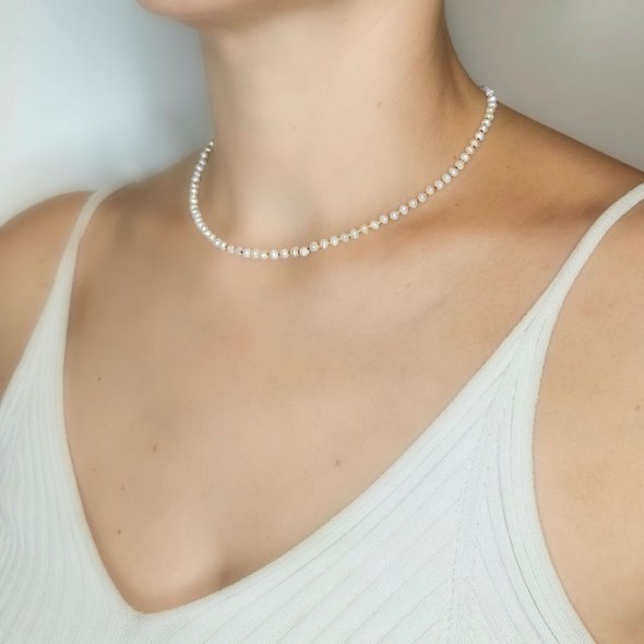 Κολιέ με Μαργαριτάρια - ΚΙΤΡΙΝΟ, ΑΣΗΜΙ, ΜΑΡΓΑΡΙΤΑΡΙ, WHITE - 2