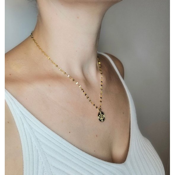 Κολιέ αλυσίδα με Κωνσταντινάτο - ΚΙΤΡΙΝΟ, ΑΣΗΜΙ - 2