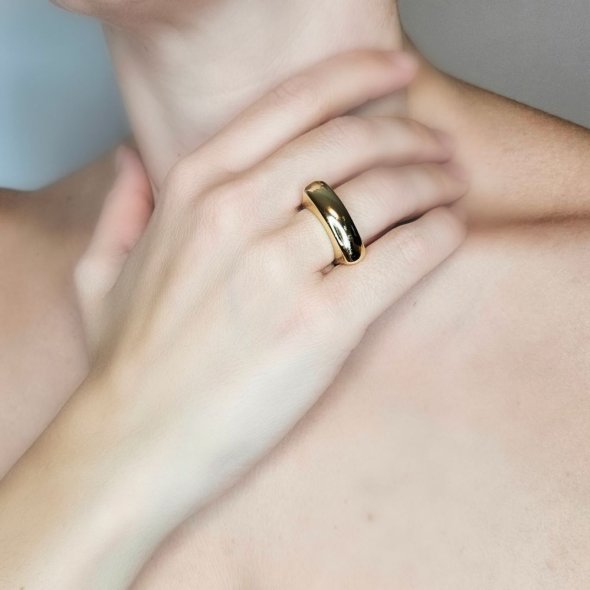 Δαχτυλίδι μινιμαλιστικό - ΚΙΤΡΙΝΟ, ΑΣΗΜΙ - 3