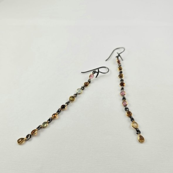 Σκουλαρίκια κρεμαστά με Τουρμαλίνη - ΚΙΤΡΙΝΟ, ΑΣΗΜΙ, ΤΟΥΡΜΑΛΙΝΗ, PINK, ΤΟΥΡΜΑΛΙΝΗ, HONEY - 1