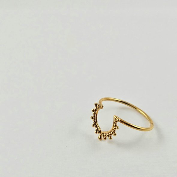 Δαχτυλίδι boho - ΚΙΤΡΙΝΟ, ΑΣΗΜΙ - 1