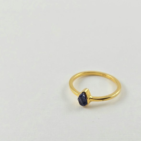 Δαχτυλίδι με Τανζανίτη - ΚΙΤΡΙΝΟ, ΑΣΗΜΙ, ΤΑΝΖΑΝΙΤΗΣ, LIGHT BLUE - 1