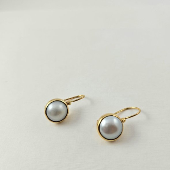 Σκουλαρίκια κρεμαστά με Μαργαριτάρια - ΚΙΤΡΙΝΟ, ΑΣΗΜΙ, ΜΑΡΓΑΡΙΤΑΡΙ, WHITE - 1