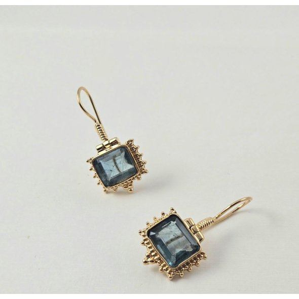 Σκουλαρίκια κρεμαστά με Απατίτη - ΚΙΤΡΙΝΟ, ΑΣΗΜΙ, ΑΠΑΤΙΤΗΣ, BLUE