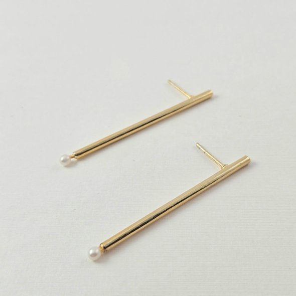 Σκουλαρίκια κρεμαστά με Μαργαριτάρια - ΚΙΤΡΙΝΟ, ΑΣΗΜΙ, ΜΑΡΓΑΡΙΤΑΡΙ, WHITE