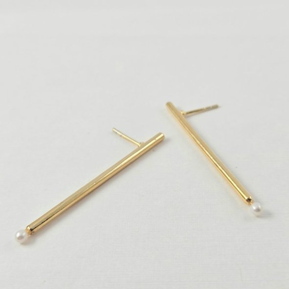 Σκουλαρίκια κρεμαστά με Μαργαριτάρια - ΚΙΤΡΙΝΟ, ΑΣΗΜΙ, ΜΑΡΓΑΡΙΤΑΡΙ, WHITE - 1