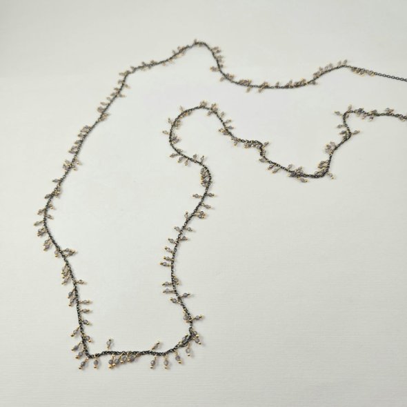 Κολιέ μακρύ με Λαμπραδορίτη - ΜΑΥΡΟ, ΑΣΗΜΙ, ΛΑΜΠΡΑΝΤΟΡΙΤΗΣ, GREY - 1