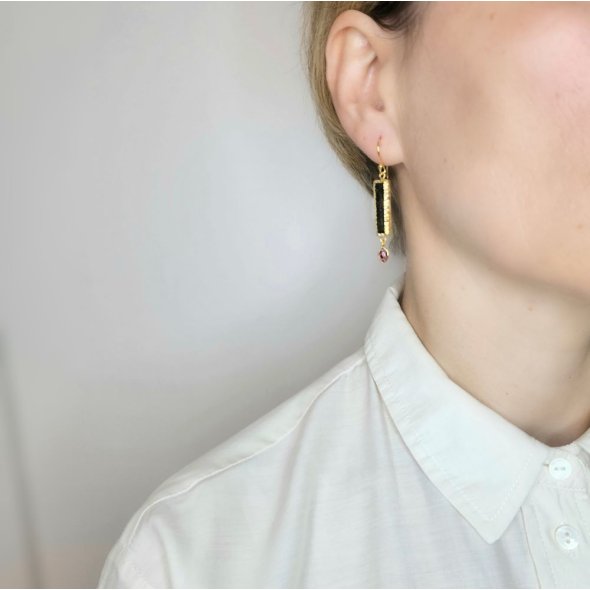 Σκουλαρίκια κρεμαστά με Λαμπραδορίτη & Τουρμαλίνη - ΚΙΤΡΙΝΟ, ΑΣΗΜΙ, ΛΑΜΠΡΑΝΤΟΡΙΤΗΣ, GREY-BLUE, ΤΟΥΡΜΑΛΙΝΗ, PINK - 2