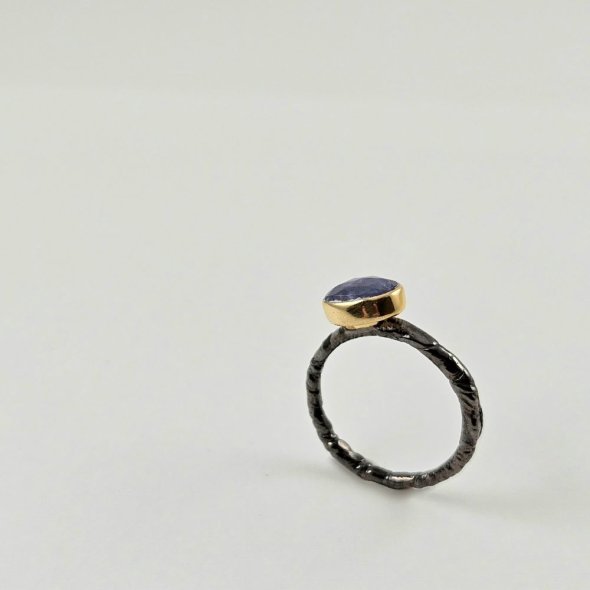 Δαχτυλίδι με Τανζανίτη - ΚΙΤΡΙΝΟ-ΜΑΥΡΟ, ΑΣΗΜΙ, ΤΑΝΖΑΝΙΤΗΣ, GREY-BLUE