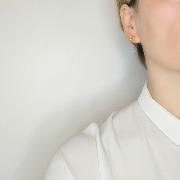 Σκουλαρίκια κολλητά με Σιτρόν & Τουρμαλίνη - ΚΙΤΡΙΝΟ, ΑΣΗΜΙ, ΣΙΤΡΙΝ, YELLOW, ΤΟΥΡΜΑΛΙΝΗ, PINK - 2