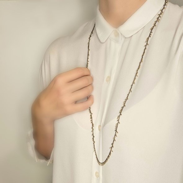 Κολιέ μακρύ με Λαμπραδορίτη - ΜΑΥΡΟ, ΑΣΗΜΙ, ΛΑΜΠΡΑΝΤΟΡΙΤΗΣ, GREY - 2