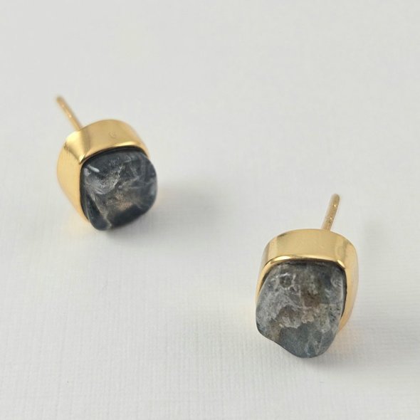 Σκουλαρίκια κολλητά με Λαμπραδορίτη - ΚΙΤΡΙΝΟ, ΑΣΗΜΙ, ΛΑΜΠΡΑΝΤΟΡΙΤΗΣ, GREY