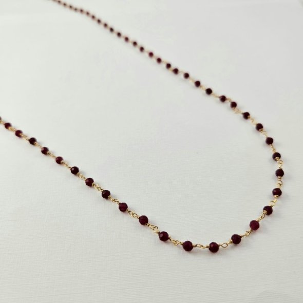 Κολιέ ροζάριο με Ρουμπίνια - ΚΙΤΡΙΝΟ, ΑΣΗΜΙ, ΡΟΥΜΠΙΝΙ, RUBY - 1