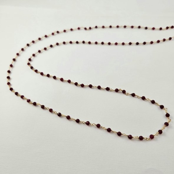 Κολιέ ροζάριο με Ρουμπίνια - ΚΙΤΡΙΝΟ, ΑΣΗΜΙ, ΡΟΥΜΠΙΝΙ, RUBY