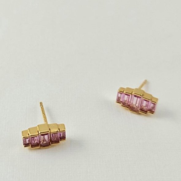 Σκουλαρίκια με Κορούμβιο - ΚΙΤΡΙΝΟ, ΑΣΗΜΙ - 1