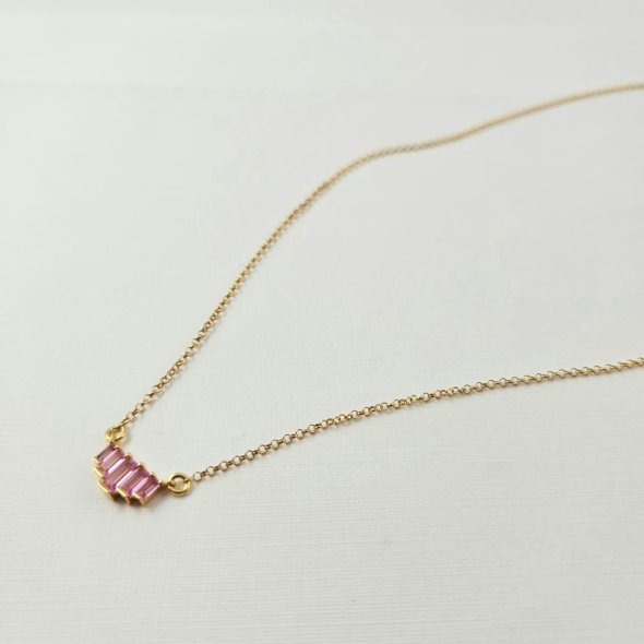 Κολιέ αλυσίδα με μενταγιόν με Κορούμβιο - ΚΙΤΡΙΝΟ, ΑΣΗΜΙ - 1