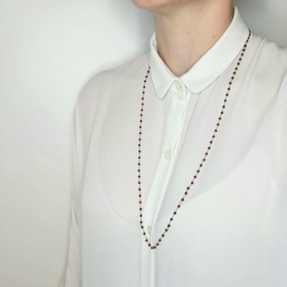 Κολιέ ροζάριο με Ρουμπίνια - ΚΙΤΡΙΝΟ, ΑΣΗΜΙ, ΡΟΥΜΠΙΝΙ, RUBY - 2