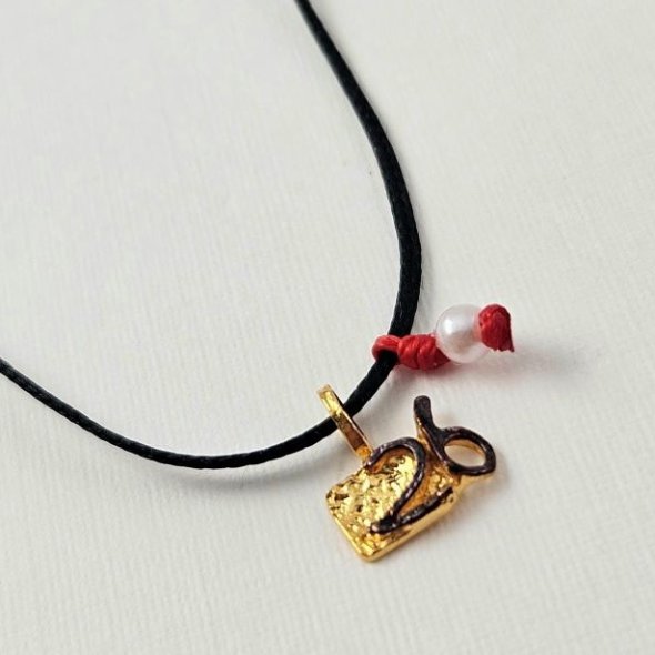 Κολιέ γούρι 2026 με Μαργαριτάρι - ΚΙΤΡΙΝΟ, ΑΣΗΜΙ, ΜΑΡΓΑΡΙΤΑΡΙ, WHITE