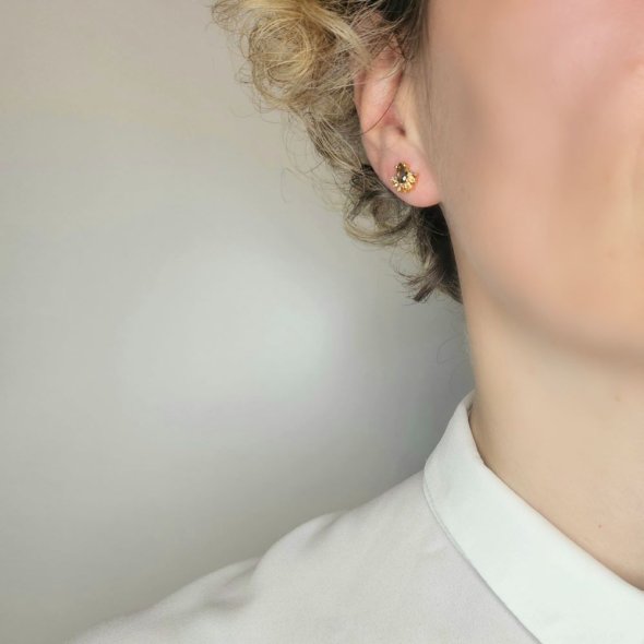 Σκουλαρίκια κολλητά με Τουρμαλίνη & Ιολίτη - ΚΙΤΡΙΝΟ, ΑΣΗΜΙ, ΤΟΥΡΜΑΛΙΝΗ, GREEN  - 2