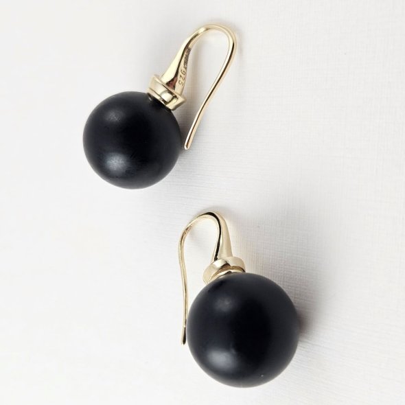 Σκουλαρίκια κρεμαστά με μαύρο Όνυχα - ΚΙΤΡΙΝΟ, ΑΣΗΜΙ, ΟΝΥΧΑΣ, BLACK - 1