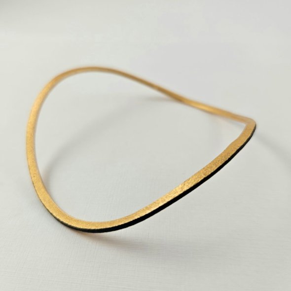 Βραχιόλι κυματιστό δίχρωμο - ΚΙΤΡΙΝΟ-ΜΑΥΡΟ, ΑΣΗΜΙ