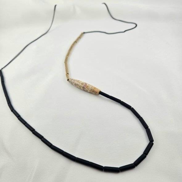Κολιέ μακρύ με Αιματίτη - ΜΑΥΡΟ, ΑΣΗΜΙ, ΑΙΜΑΤΙΤΗΣ, BLACK - 1