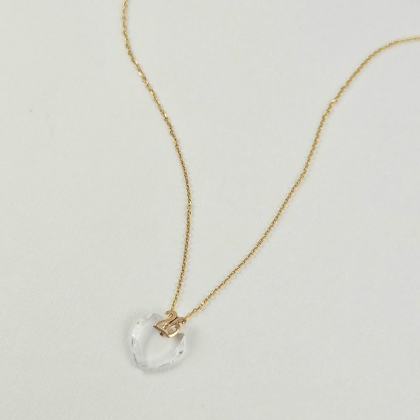 Κολιέ γούρι 2026 με διάφανο Ζιργκόν - ΚΙΤΡΙΝΟ, ΑΣΗΜΙ, ΖΙΡΓΚΟΝ - 2