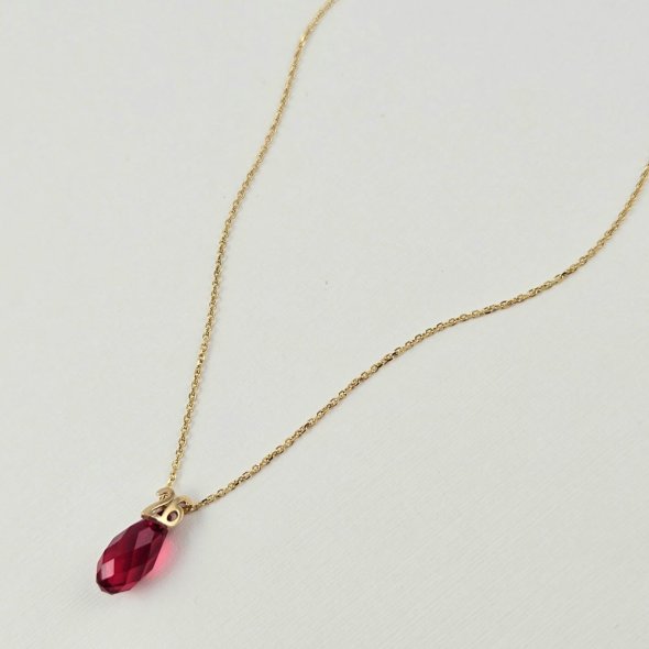 Κολιέ γούρι 2026 με κόκκινο Ζιργκόν - ΚΙΤΡΙΝΟ, ΑΣΗΜΙ, ΖΙΡΓΚΟΝ, RED - 1