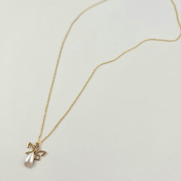 Κολιέ γούρι 2026 με Μαργαριτάρι - ΚΙΤΡΙΝΟ, ΑΣΗΜΙ, ΜΑΡΓΑΡΙΤΑΡΙ, WHITE - 1