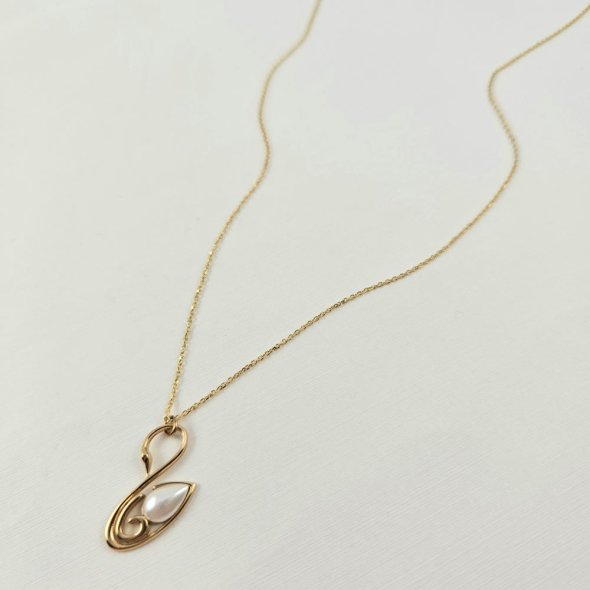 Κολιέ γούρι 2026 με Μαργαριτάρι - ΚΙΤΡΙΝΟ, ΑΣΗΜΙ, ΜΑΡΓΑΡΙΤΑΡΙ, WHITE - 1