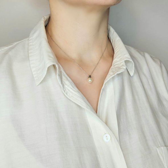 Κολιέ γούρι 2026 με Μαργαριτάρι - ΛΕΥΚΟ, ΑΣΗΜΙ, ΜΑΡΓΑΡΙΤΑΡΙ, WHITE - 3